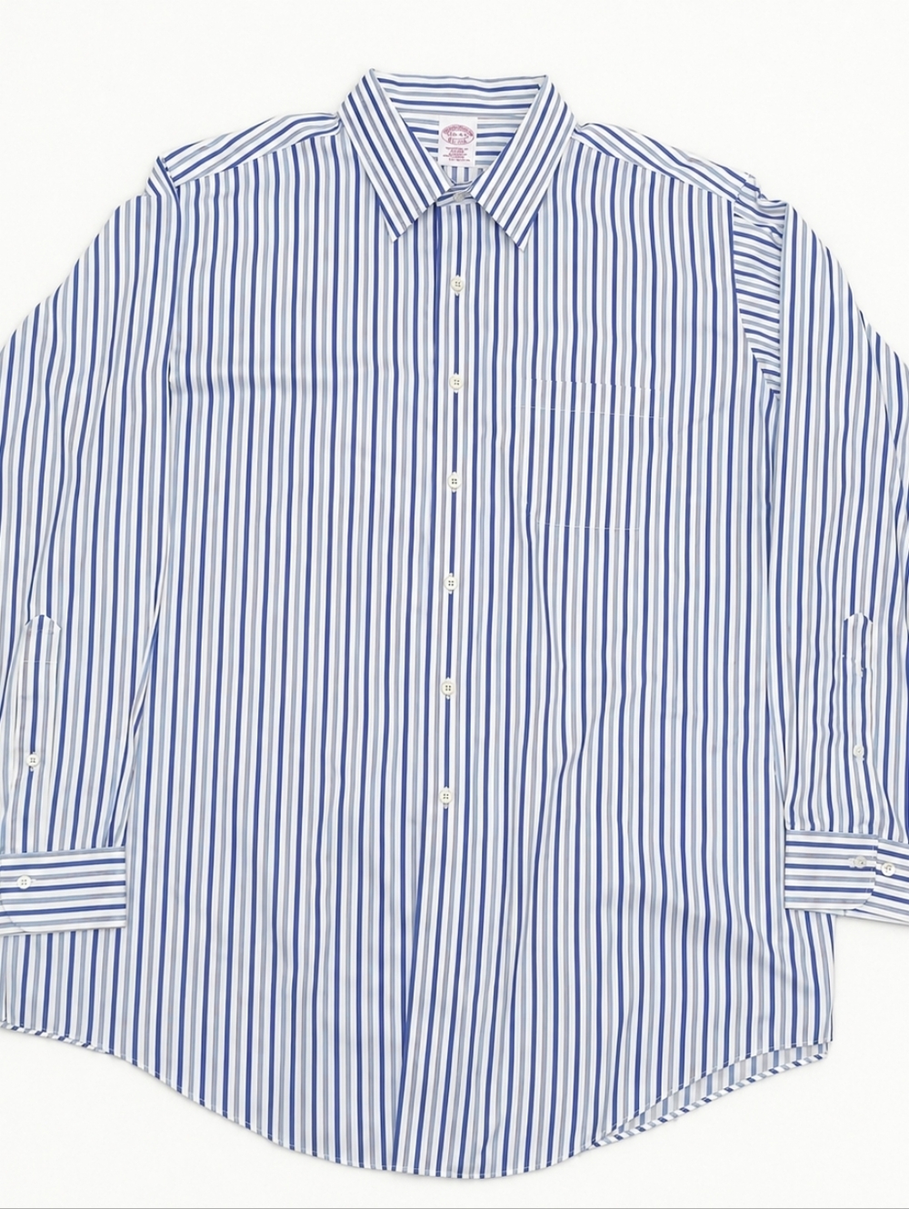 Brooks Brothers Mens 17.5-4/5 Non-Iron Traditional Fit Stripe Dress Shirt - Picture 3 of 9